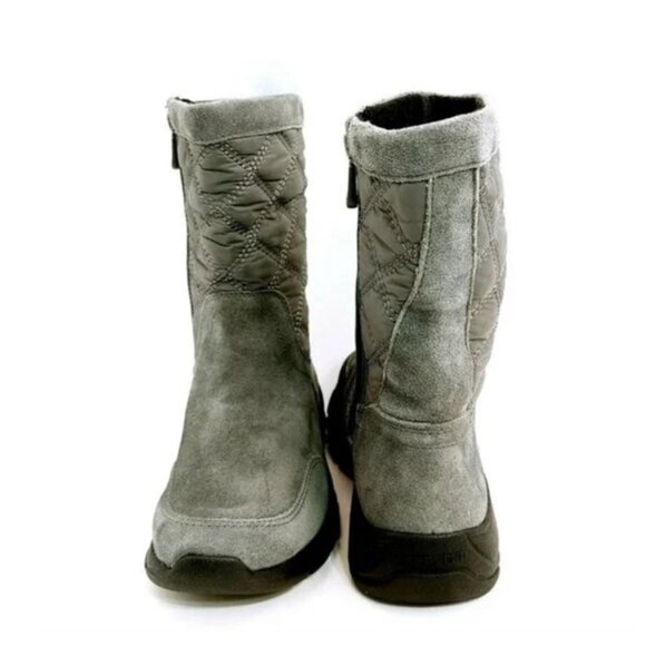 Land’s End, Suede Winter Boots Quilted Zip, Slate Frost Gray, 6.5B - Picture 7 of 7
